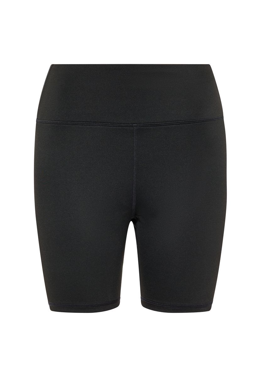 Schwarze, hoch taillierte, figurbetonte Radlerhose