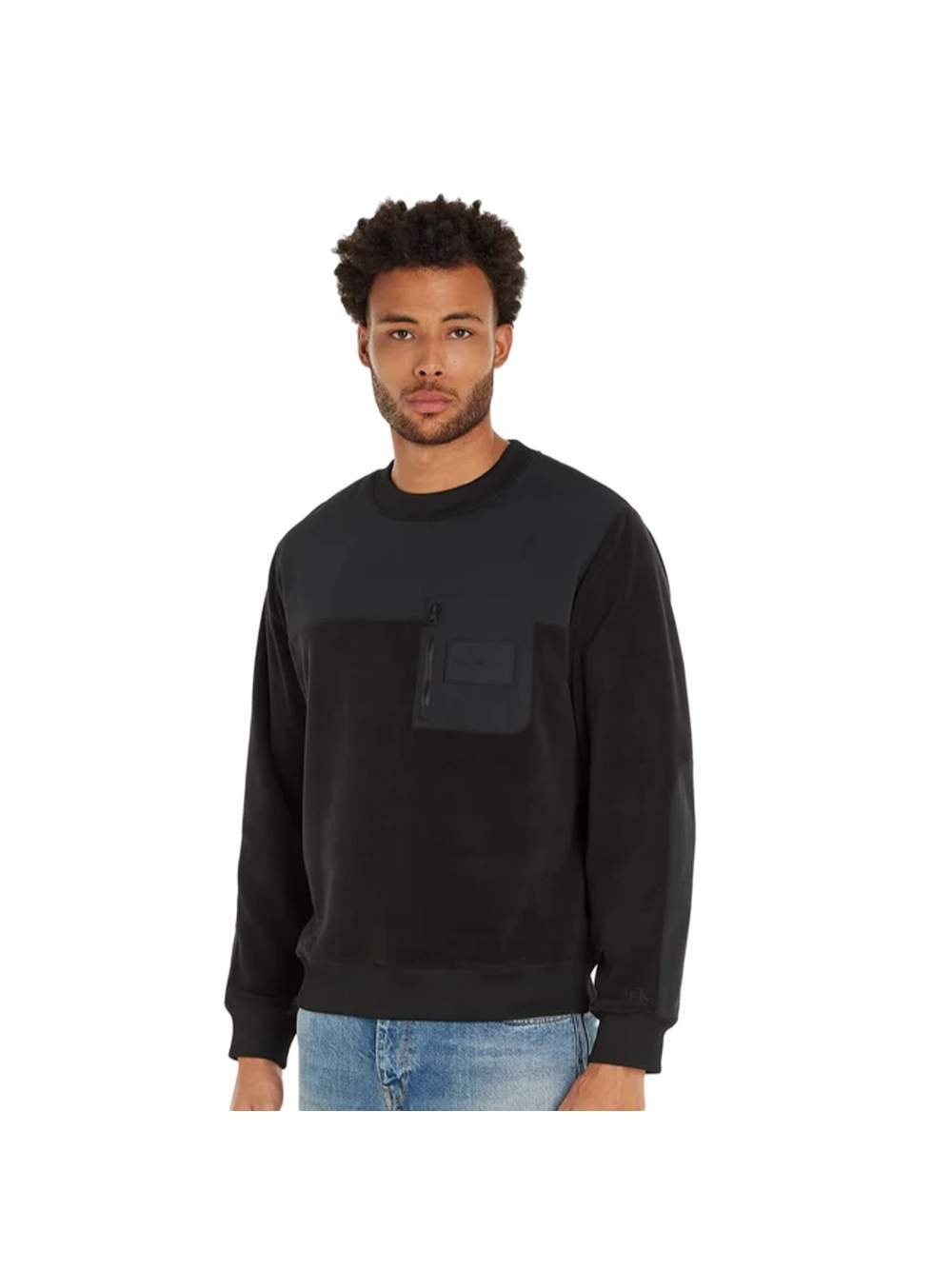 Herren Zweifarbiger Pullover Sweatshirt