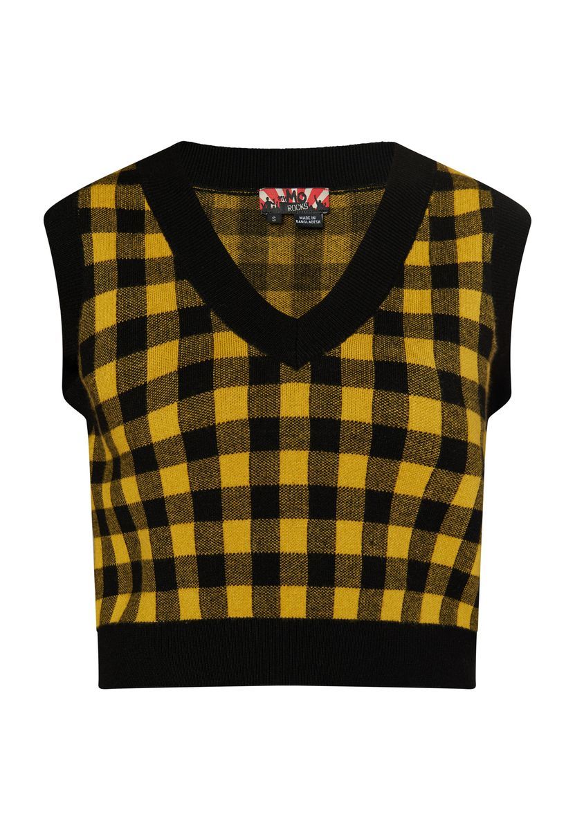 Mymo strickpullunder Damen Schwarz Gelb