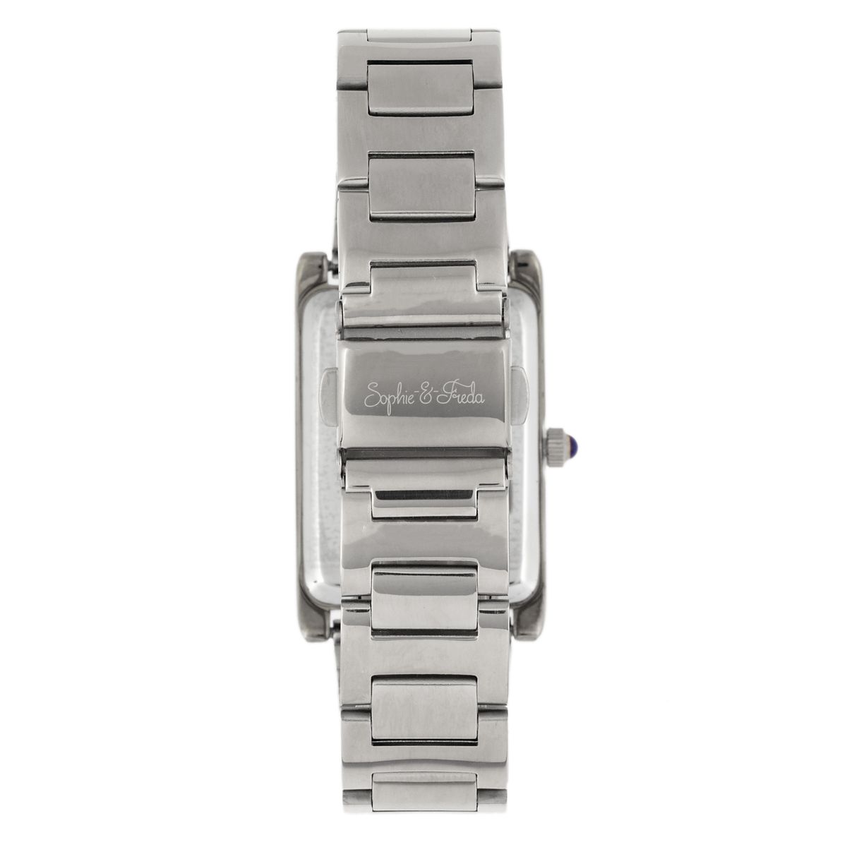 Elegante rechteckige Uhr mit Kristallbesatz