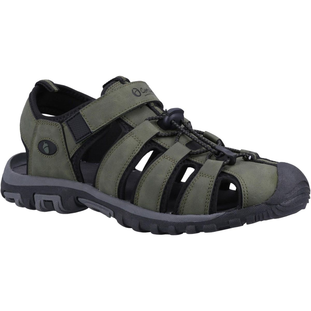 Herren Fisherman Sandale mit geschlossener Zehe in Khaki
