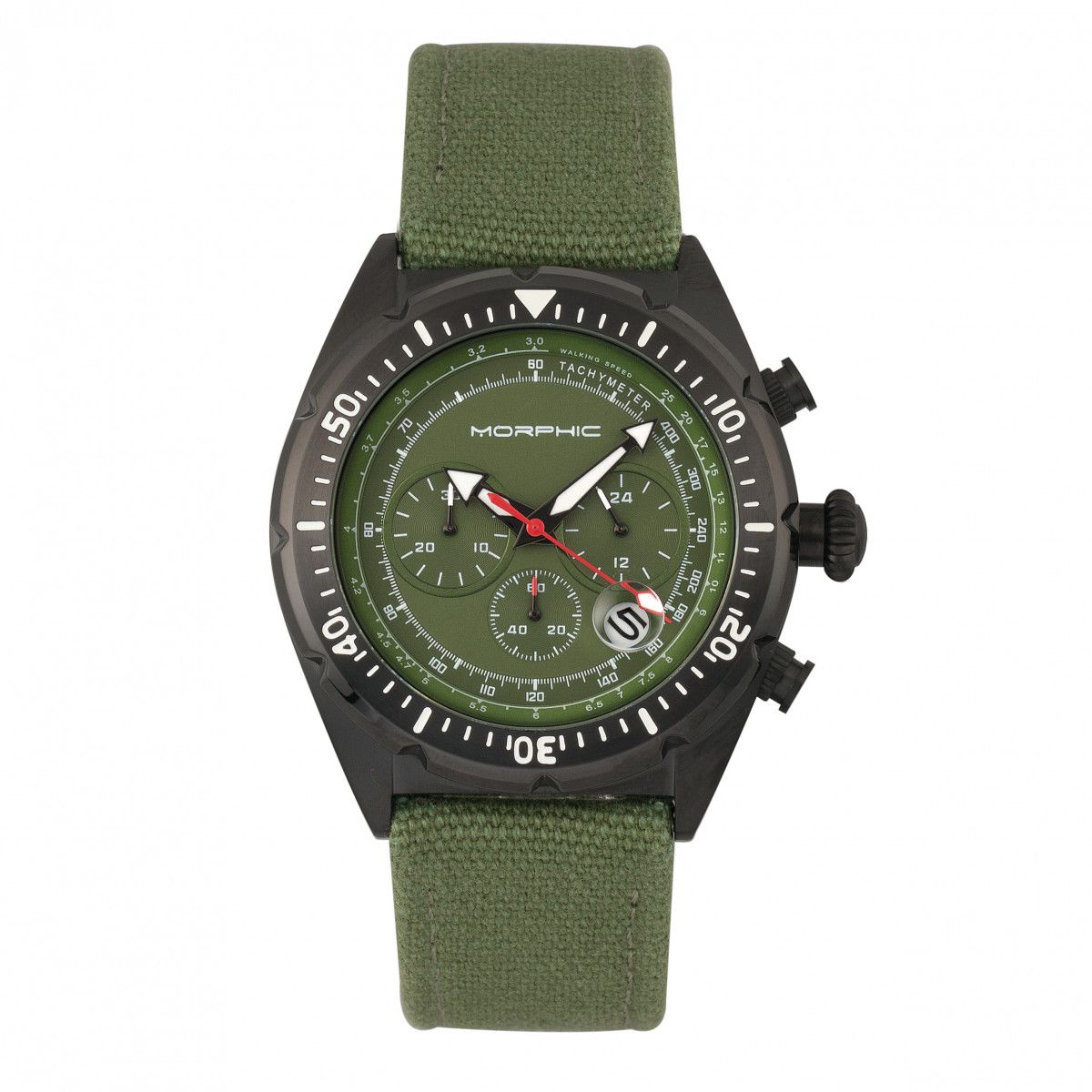 Schwarze Chronographenuhr mit Tachymeter