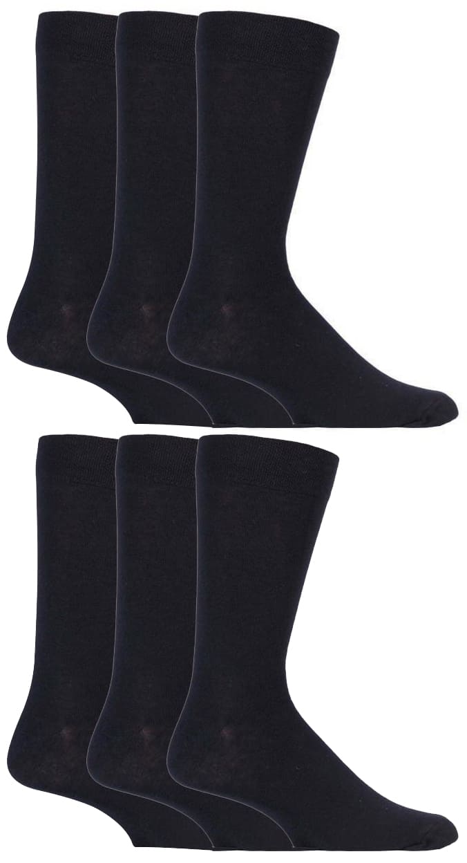Herren einfarbige schwarze Baumwollsocken