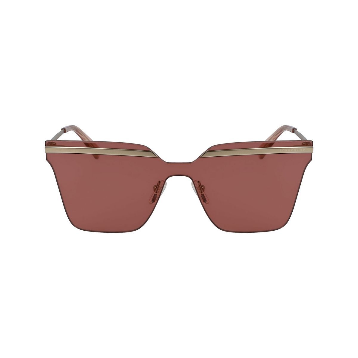 Geometrische randlose Sonnenbrille mit Augenbrauensteg