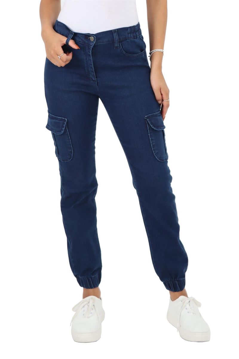 Damen Denim Cargo Jogger in dunkler Waschung