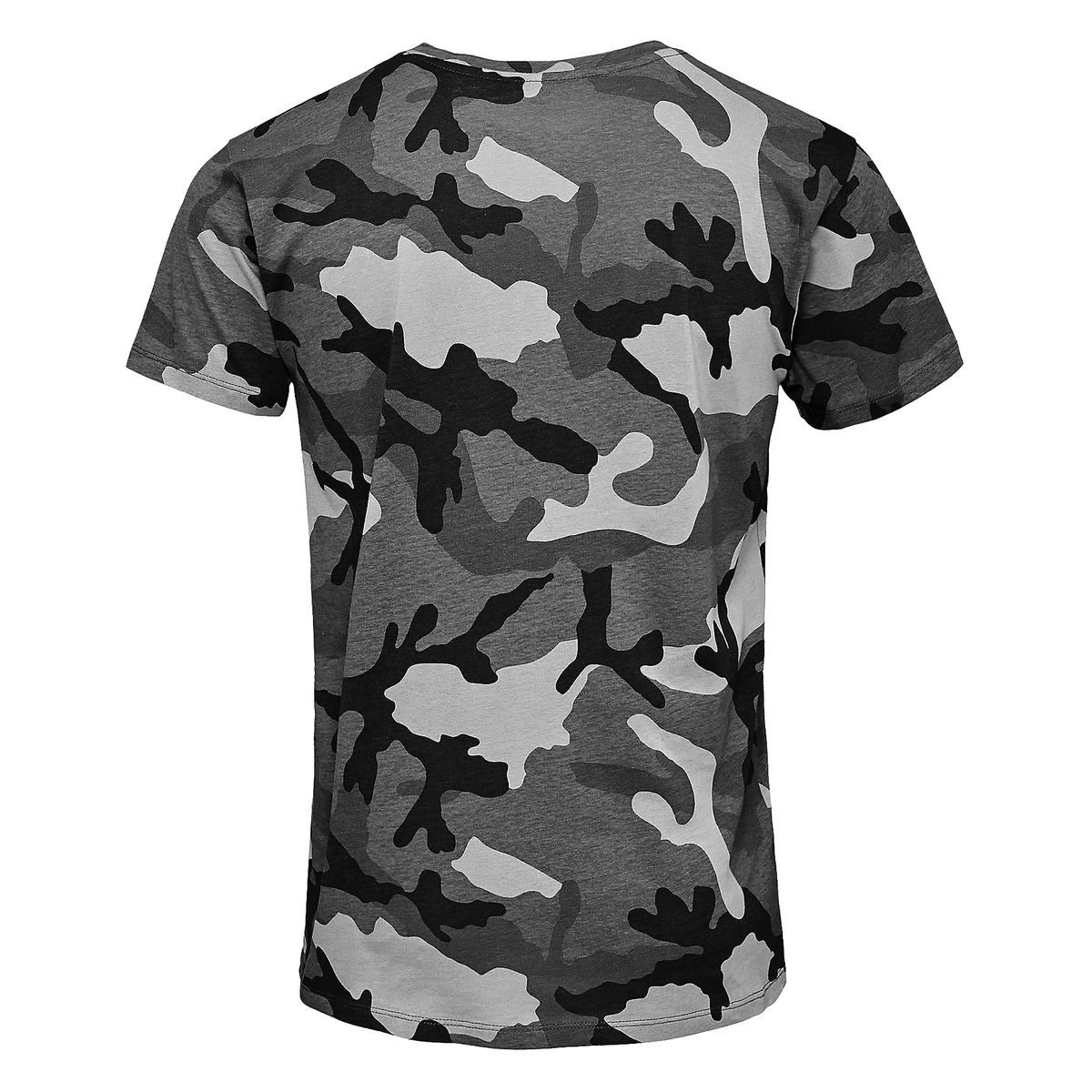 Kurzärmeliges Camouflage-Oberteil mit Rundhalsausschnitt