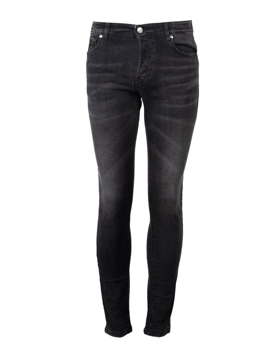 Schwarze Slim Fit Jeans mit Waschung