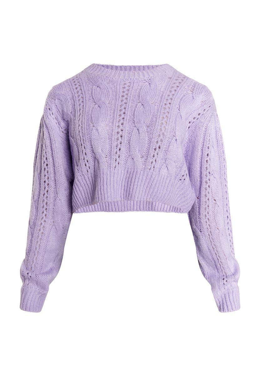 Mymo Kurzer Strickpullover Damen violett