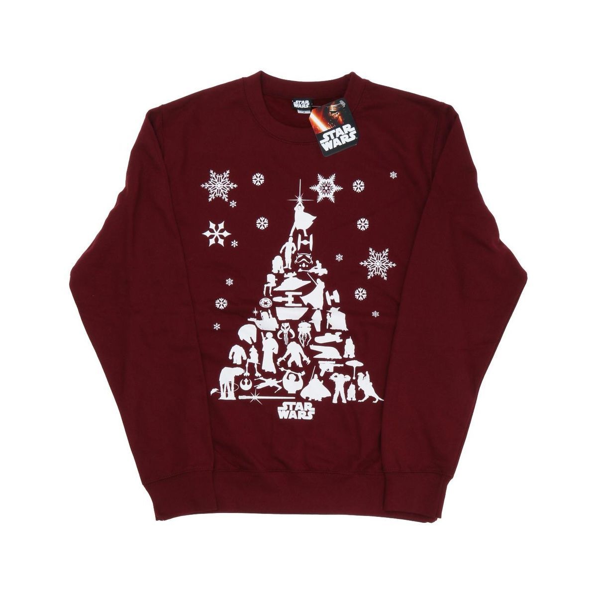 Star Wars Sweatshirt homme arbre de Noël (Bourgogne)