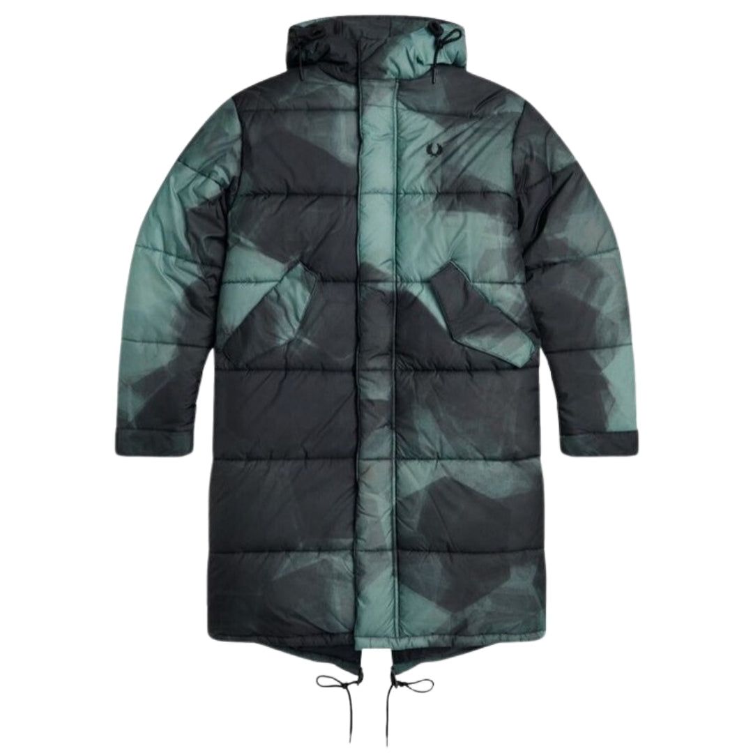 Fishtail Puffer Parka mit Camouflage-Print