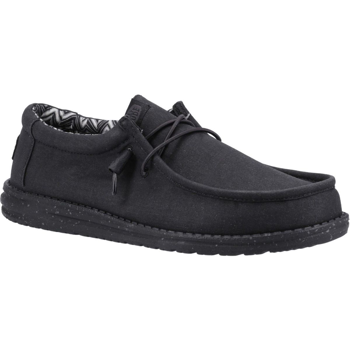 HEYDUDE Wally Canvas 100% Baumwolle Herren Schwarz Bootsschuhe