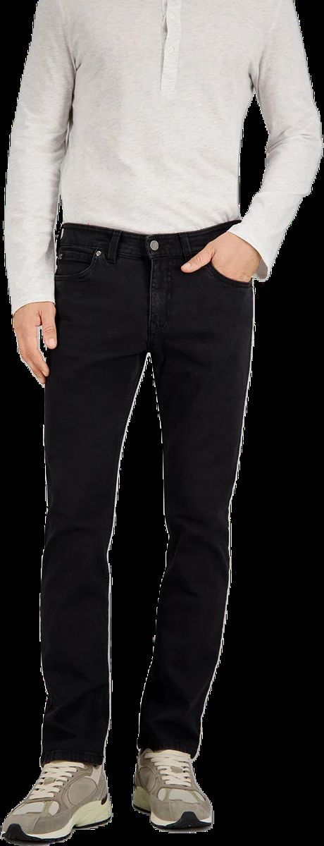 Herren Slim Fit Schwarze Jeans