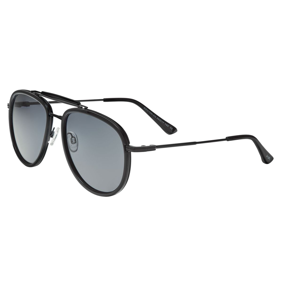 Pilotenbrille blauer Rahmen Metallbügel