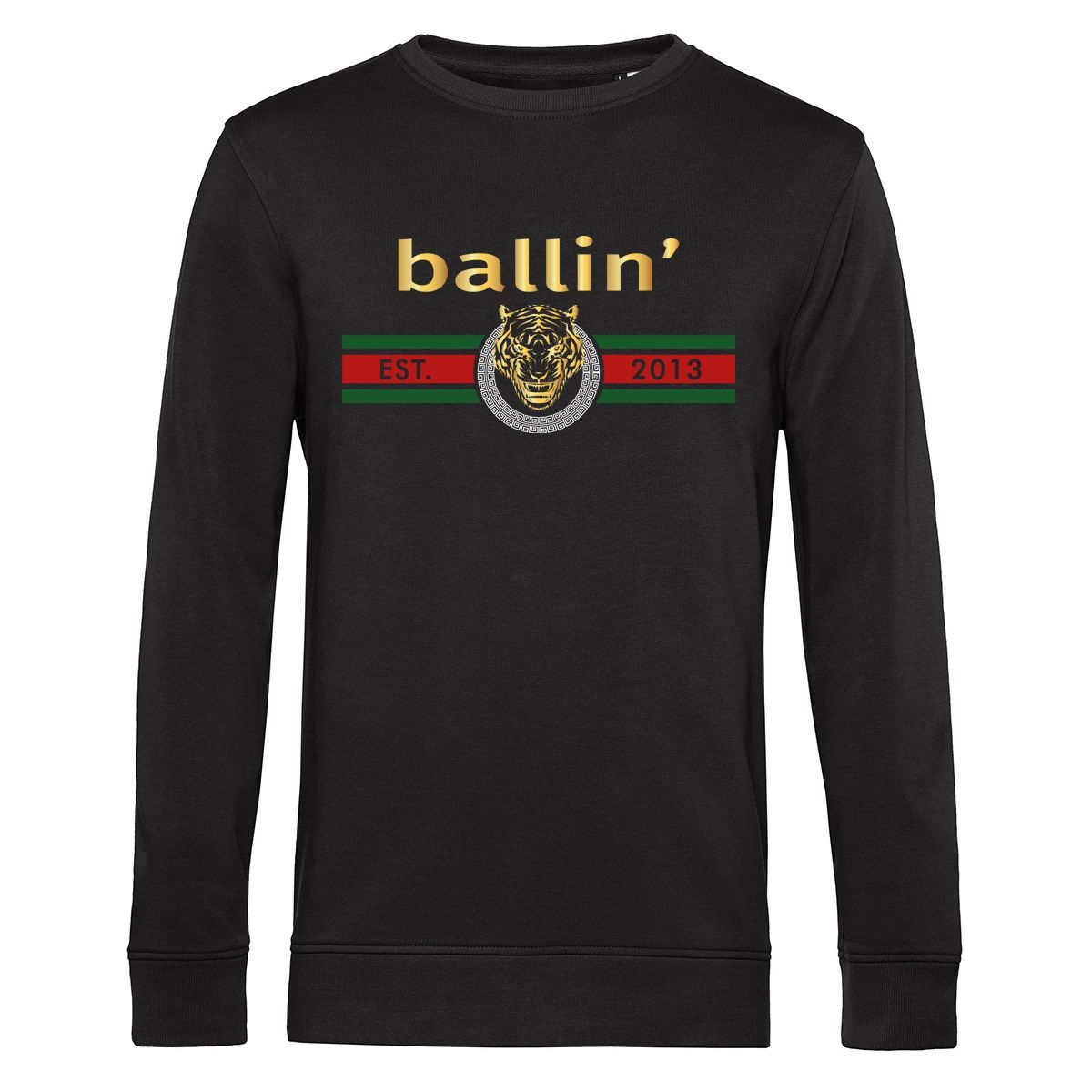 Sweatshirt mit Grafik-Tigerprint und Rundhalsausschnitt