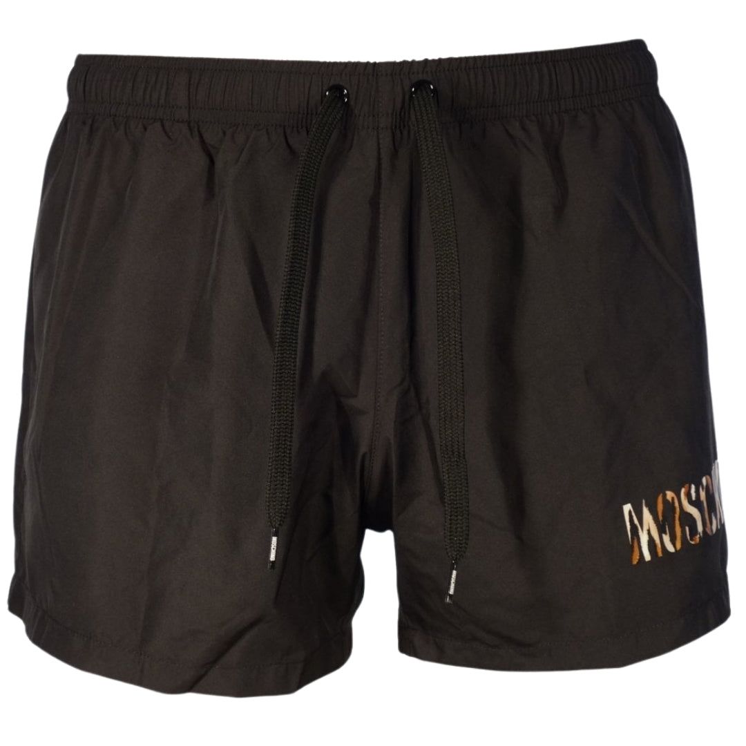 Schwarze kurze Badeshorts mit Logo