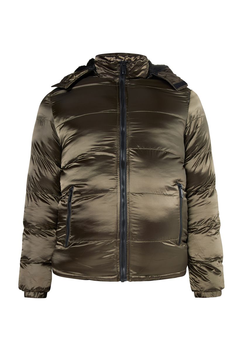 Olivgrüne gesteppte Pufferjacke