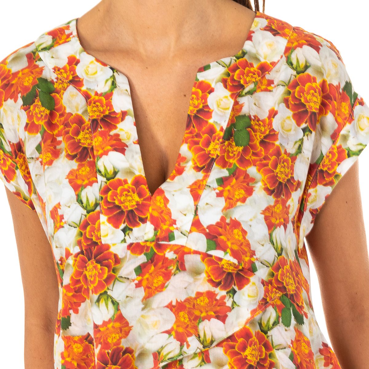 Gestuftes Kleid mit Rüschen und Blumenmuster