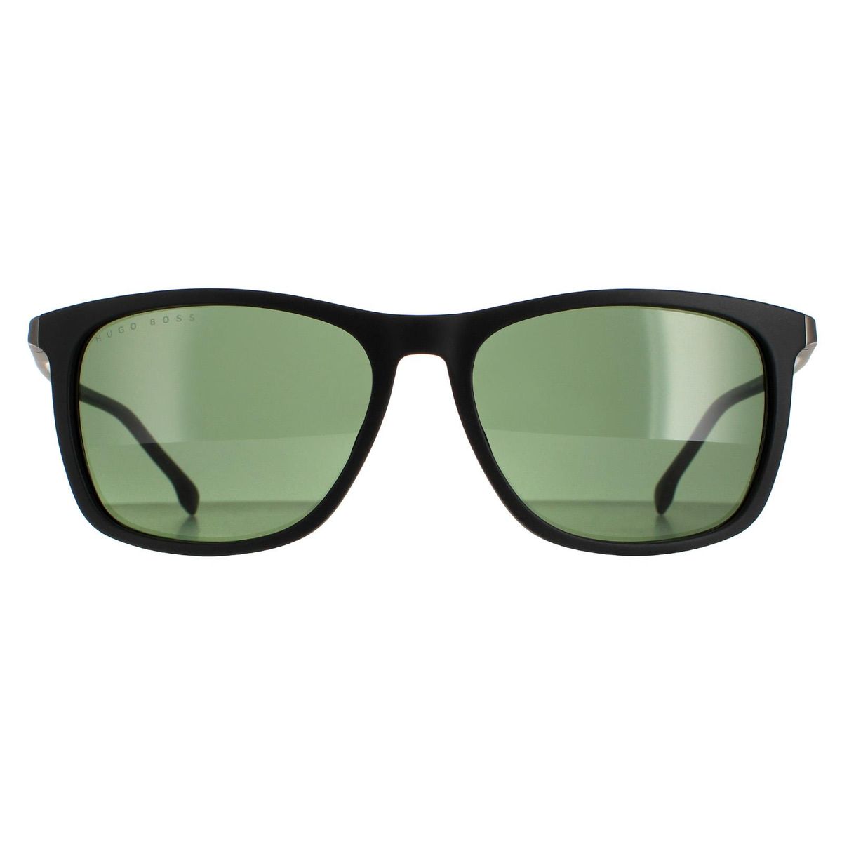 Herren Rechteck Sonnenbrille Matt Schwarz Grün