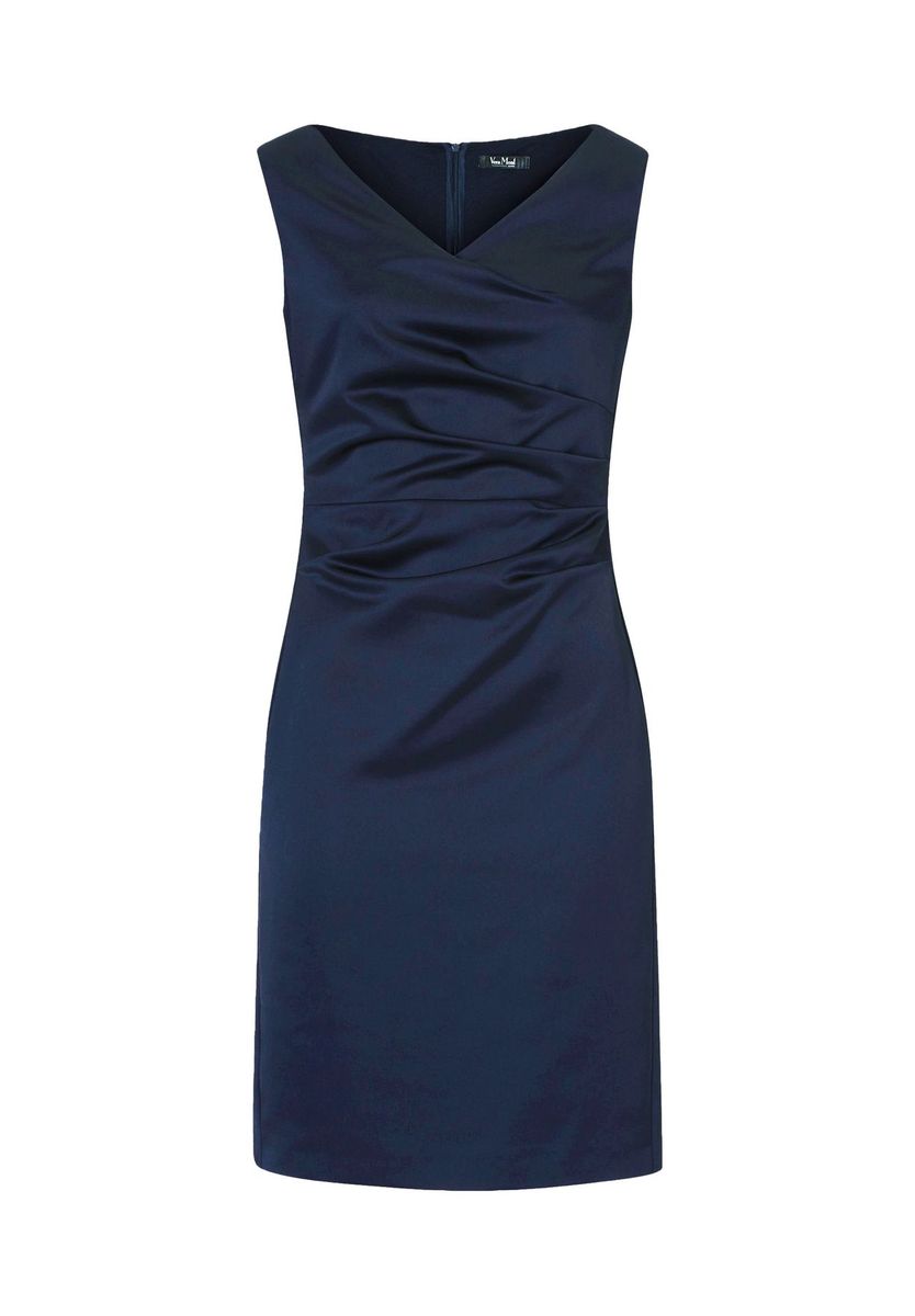 Elegantes marineblaues ärmelloses Etuikleid