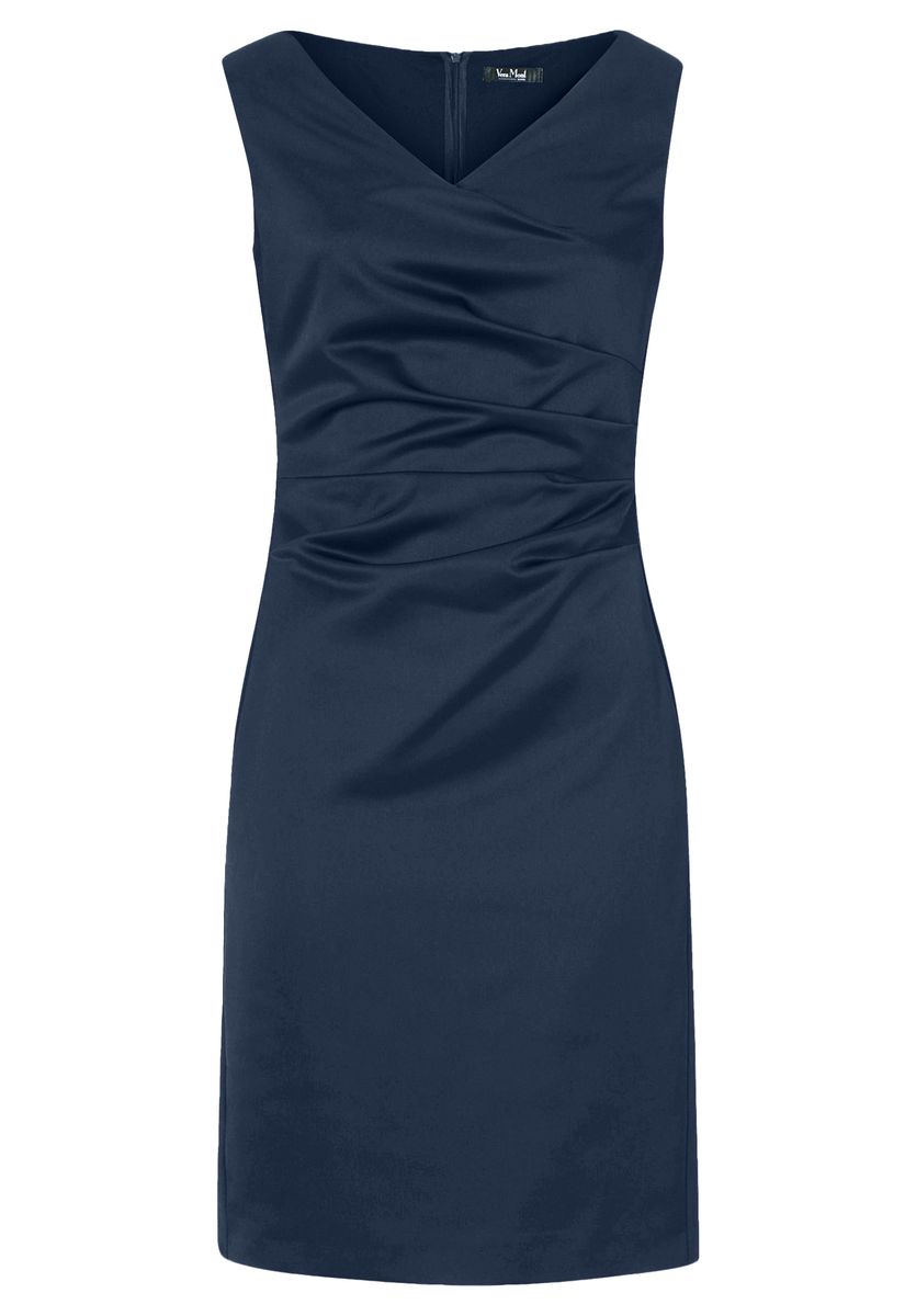 Elegantes marineblaues ärmelloses Etuikleid