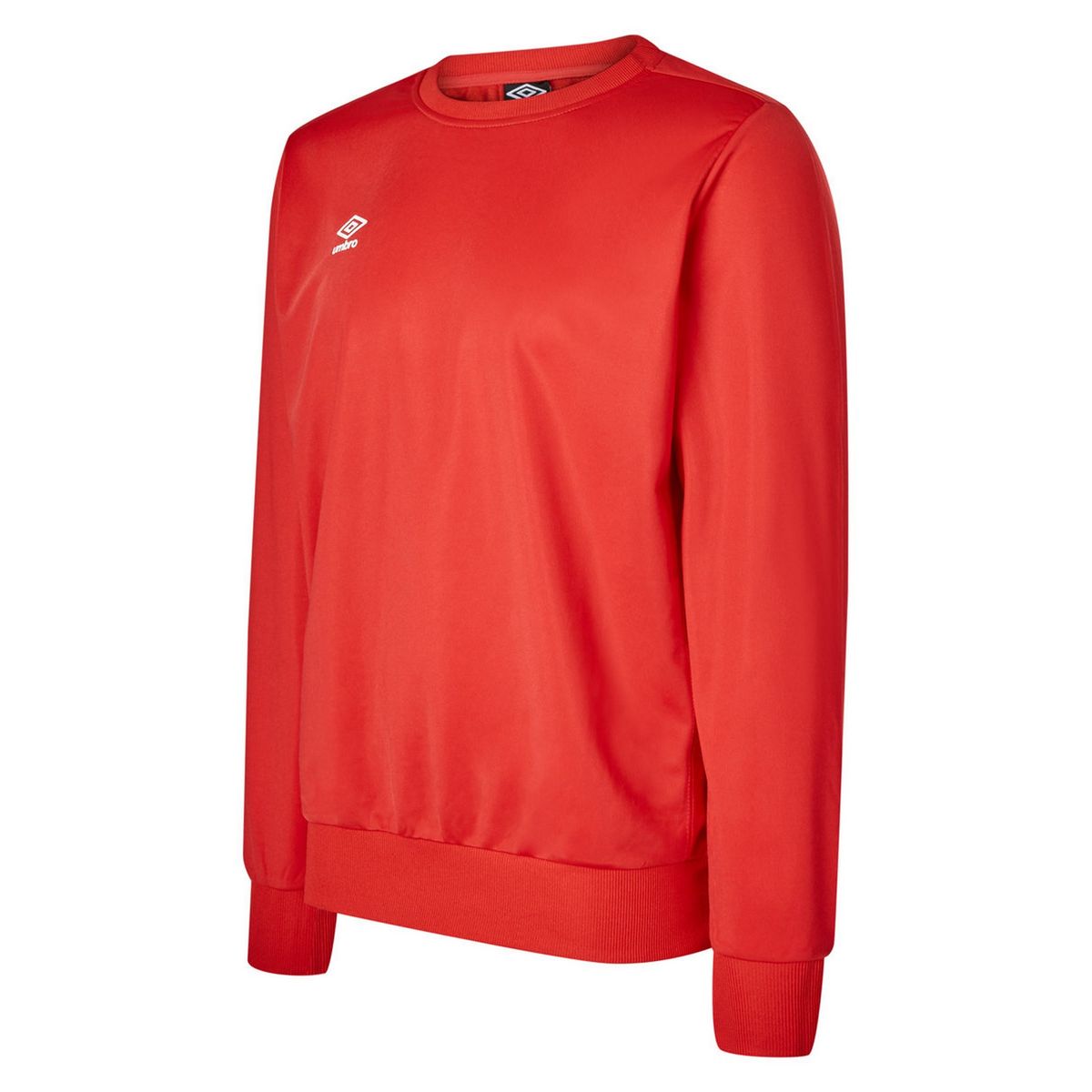 Einfarbiges rotes Fleece-Sweatshirt mit Rundhalsausschnitt