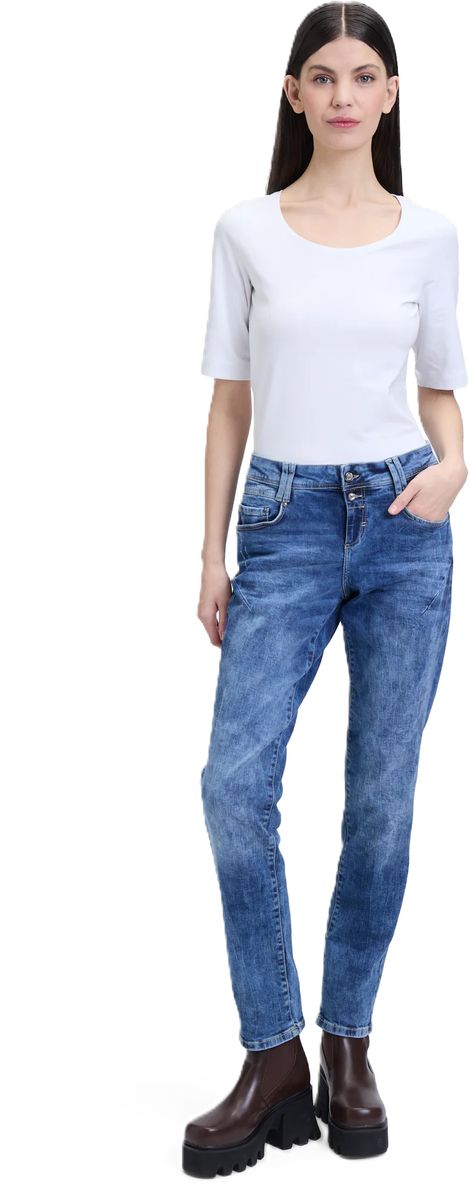 Boyfriend-Jeans aus Denim mit entspannter Passform