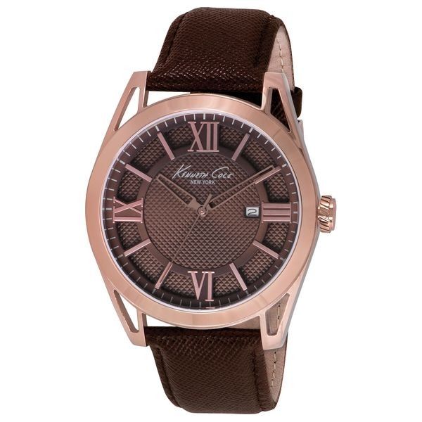 Herren-Armbanduhr mit braunem Zifferblatt und Leder