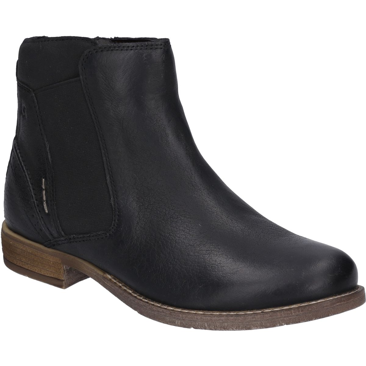 Schwarze Leder Chelsea Stiefelette