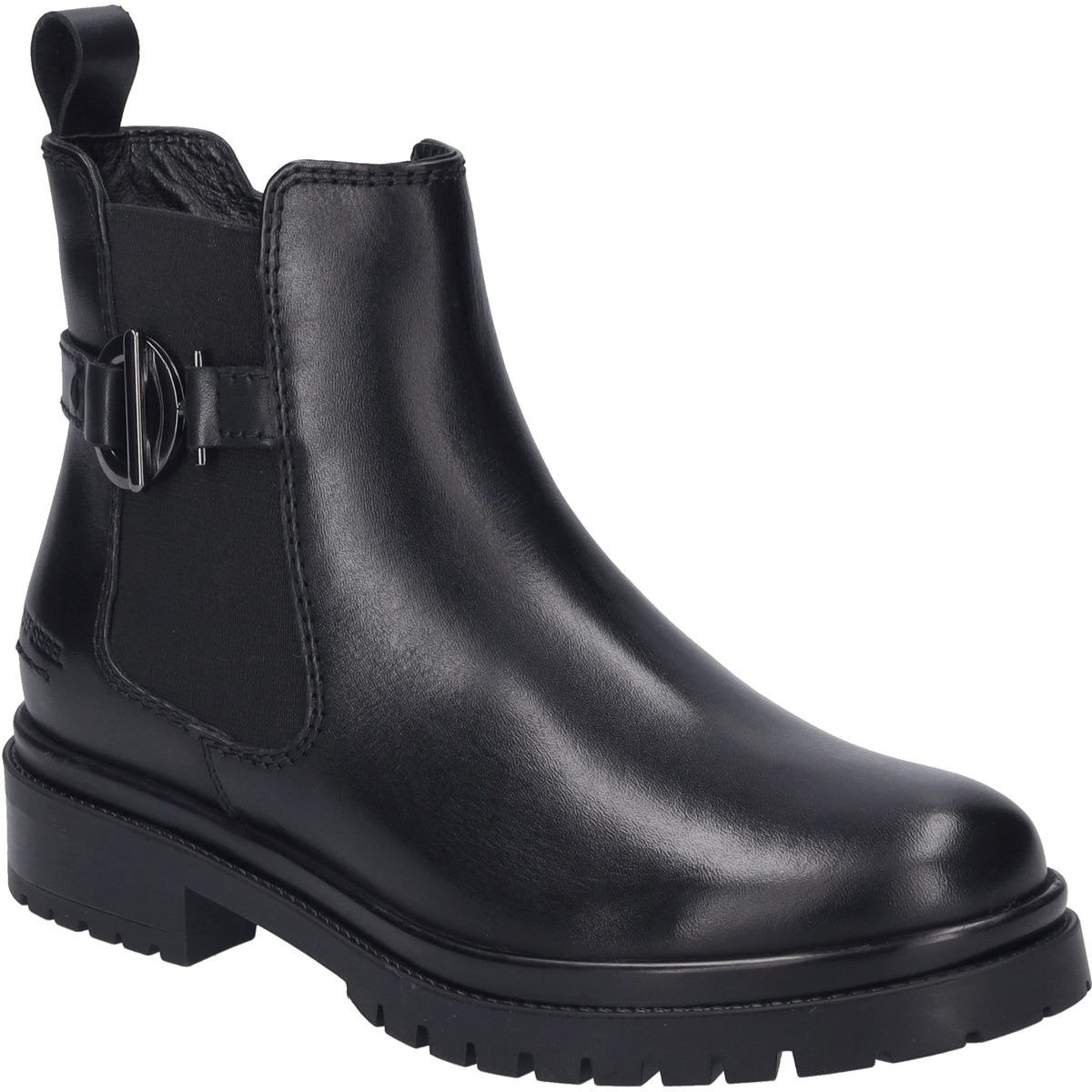 Klassische Chelsea Lederstiefelette mit Schnalle