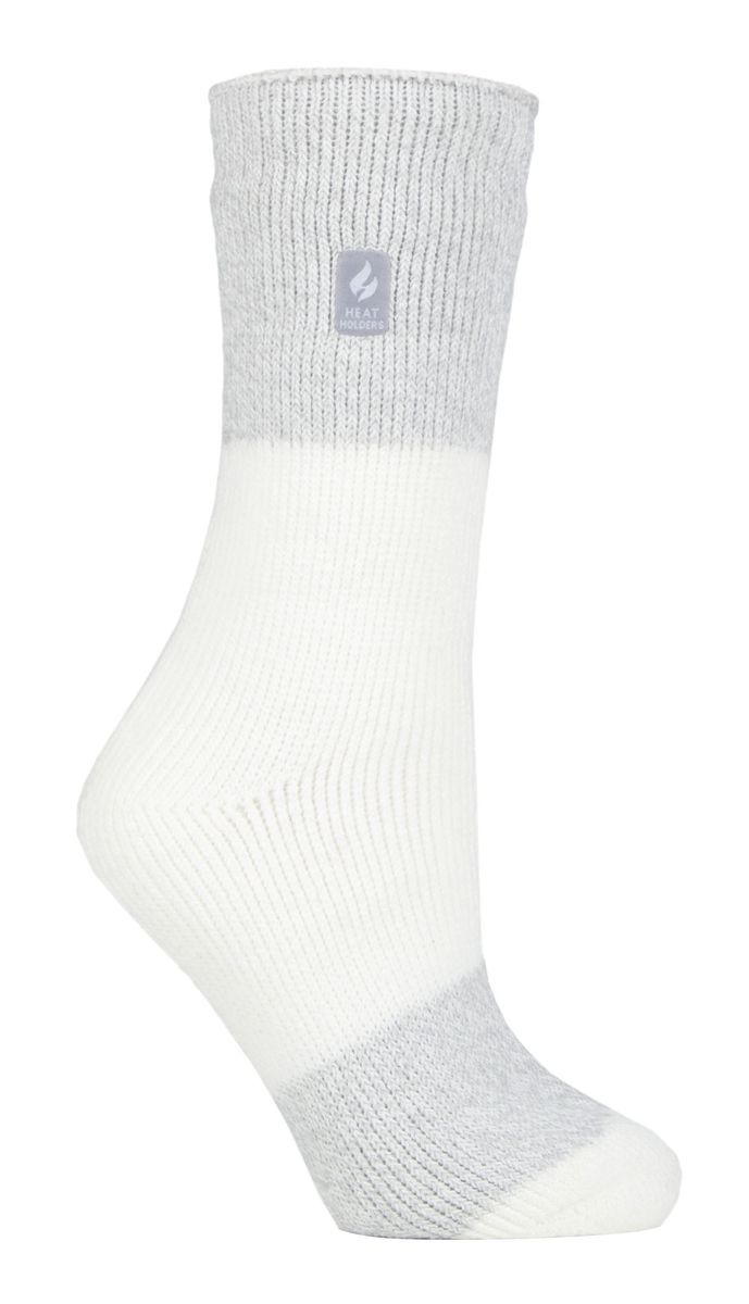 Wärmehalter - Damen Thermosocken für den Winter | Outdoor & Indoor Socken | Kuschelig & Flauschig | Geschenke für Frauen - Elfenbein Silber (Catania)
