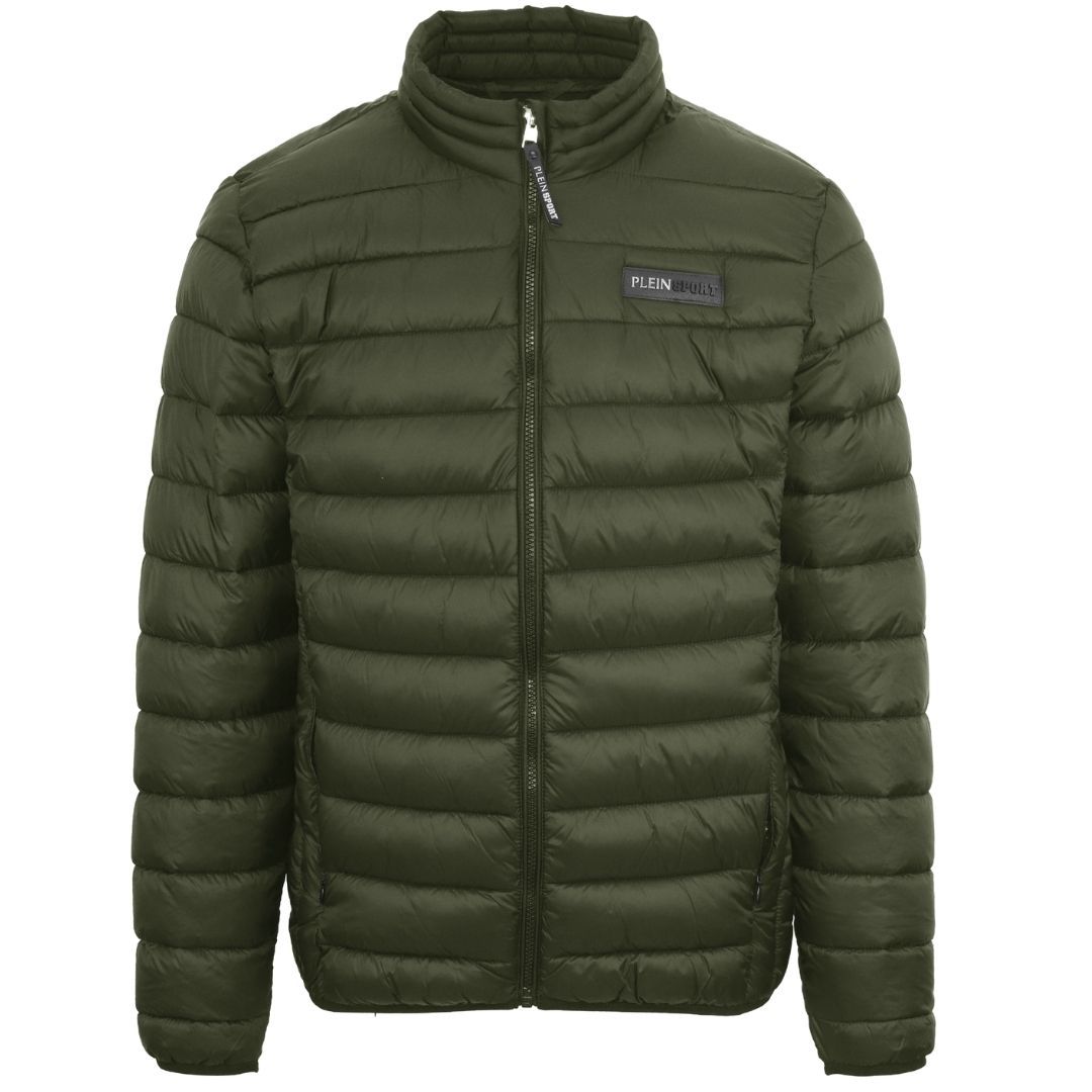 Wattierte Reißverschlussjacke mit Logo-Patch