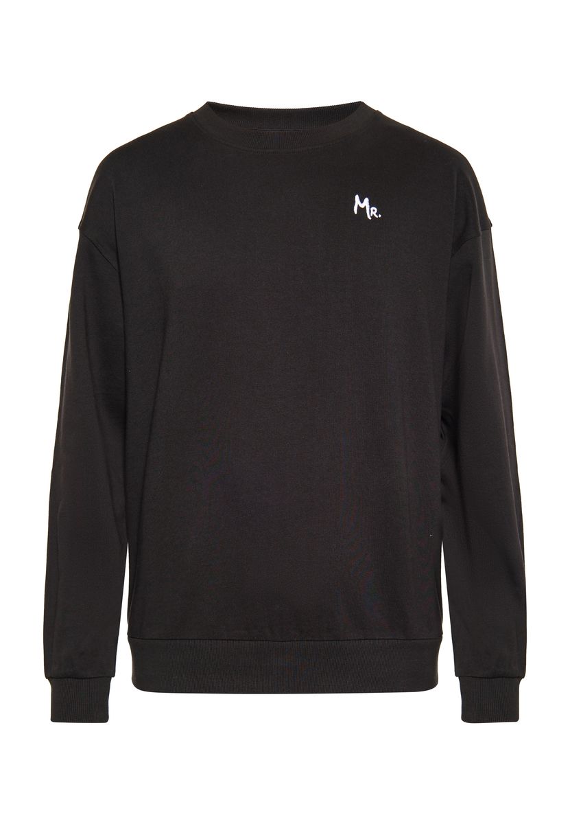Schwarzes Herren Sweatshirt mit Rundhalsausschnitt