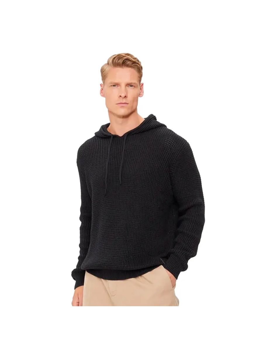 Lässiger Strick-Hoodie in Creme