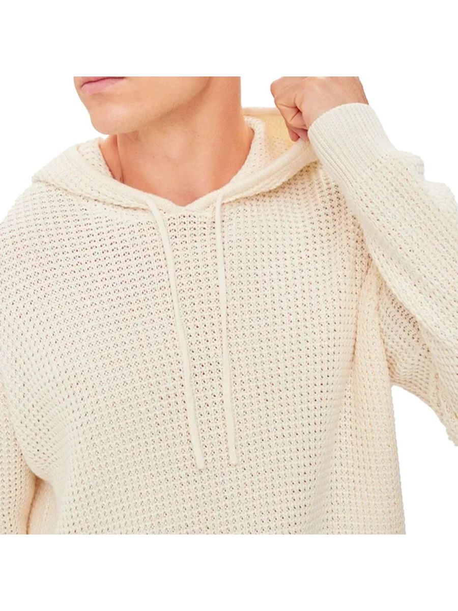 Strukturierter Waffelstrick-Kapuzenpullover