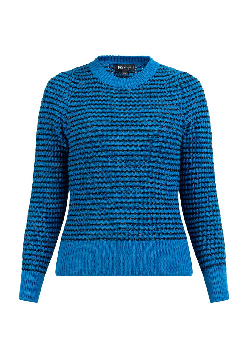 Strukturierter Strickpullover mit Puffärmeln