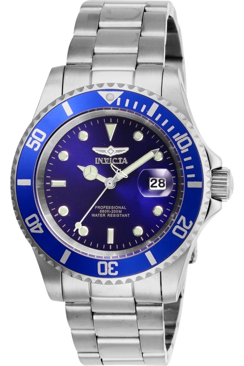 Edelstahl Taucheruhr mit blauem Zifferblatt