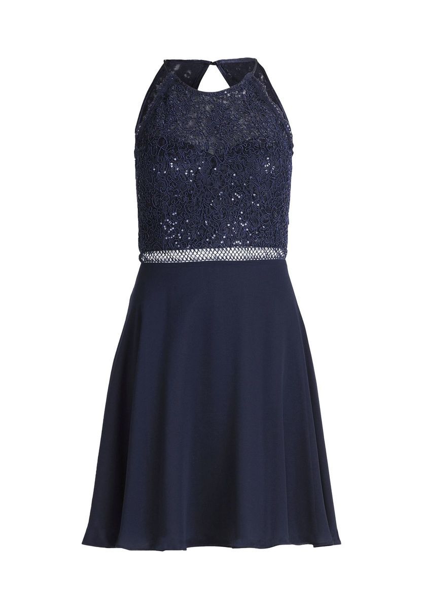 Chiffon-Partykleid mit Spitzenoberteil