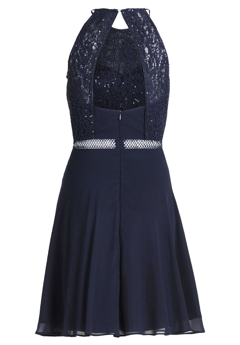 Chiffon-Partykleid mit Spitzenoberteil