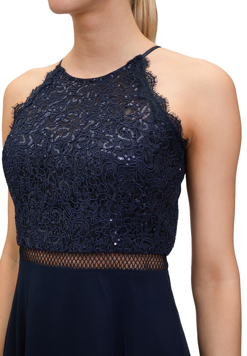 Chiffon-Partykleid mit Spitzenoberteil