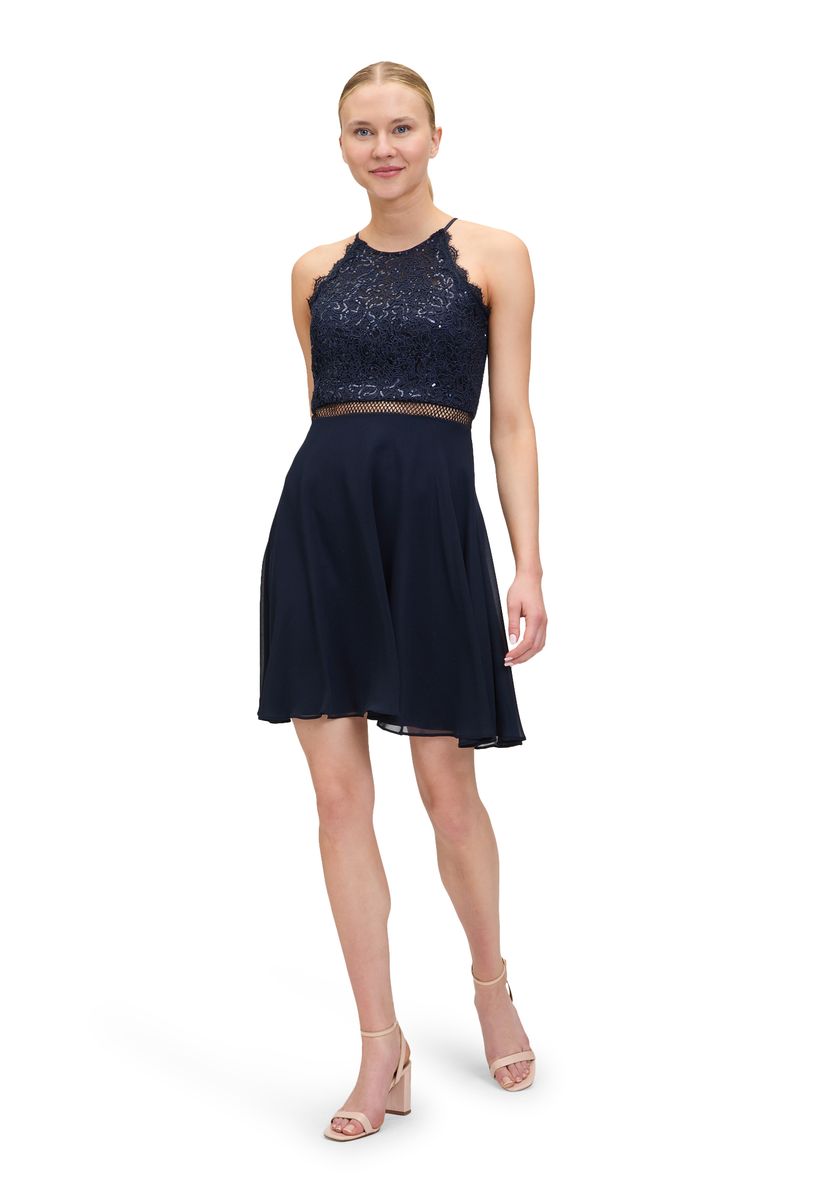 Chiffon-Partykleid mit Spitzenoberteil