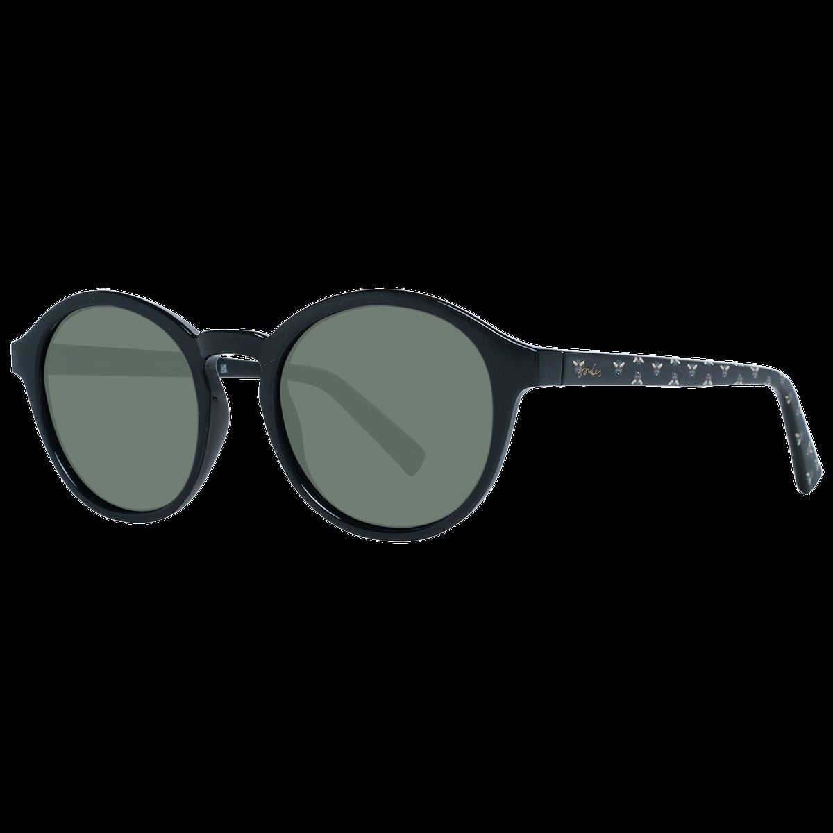 Runde Sonnenbrille mit gemusterten Bügeln