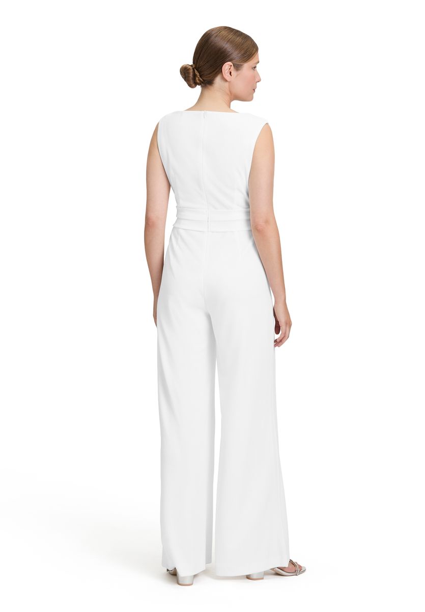 Ärmelloser Crepe-Jumpsuit mit weitem Bein