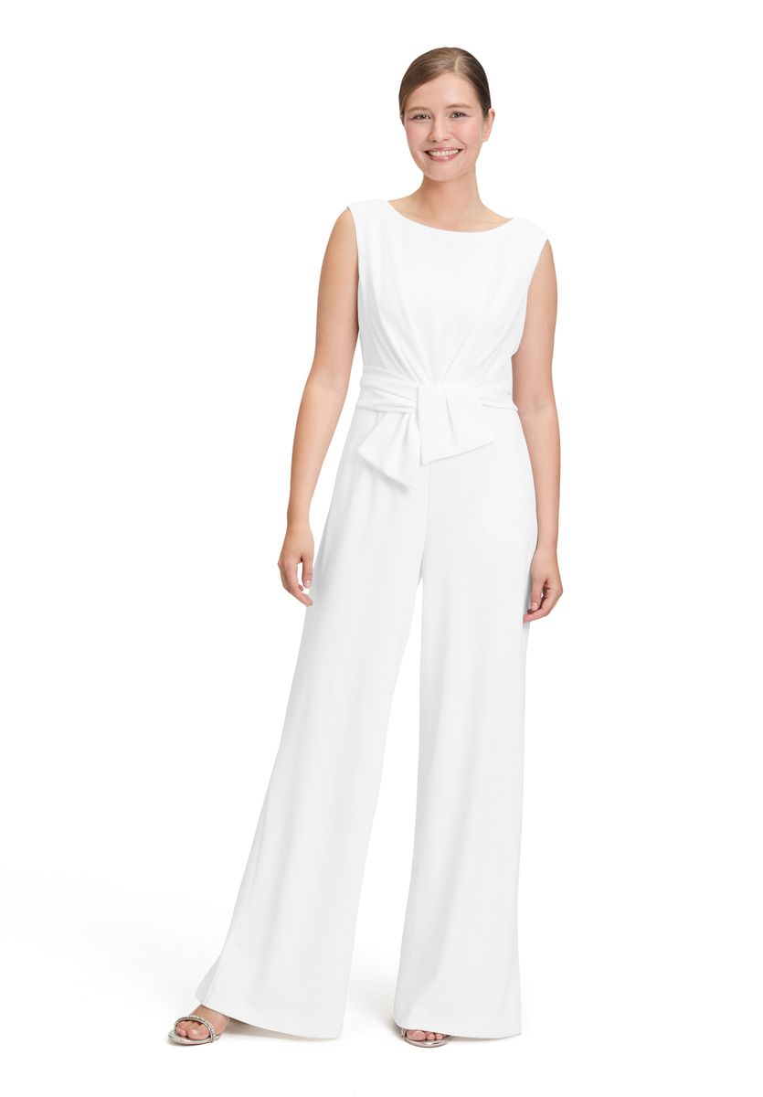 Ärmelloser Crepe-Jumpsuit mit weitem Bein