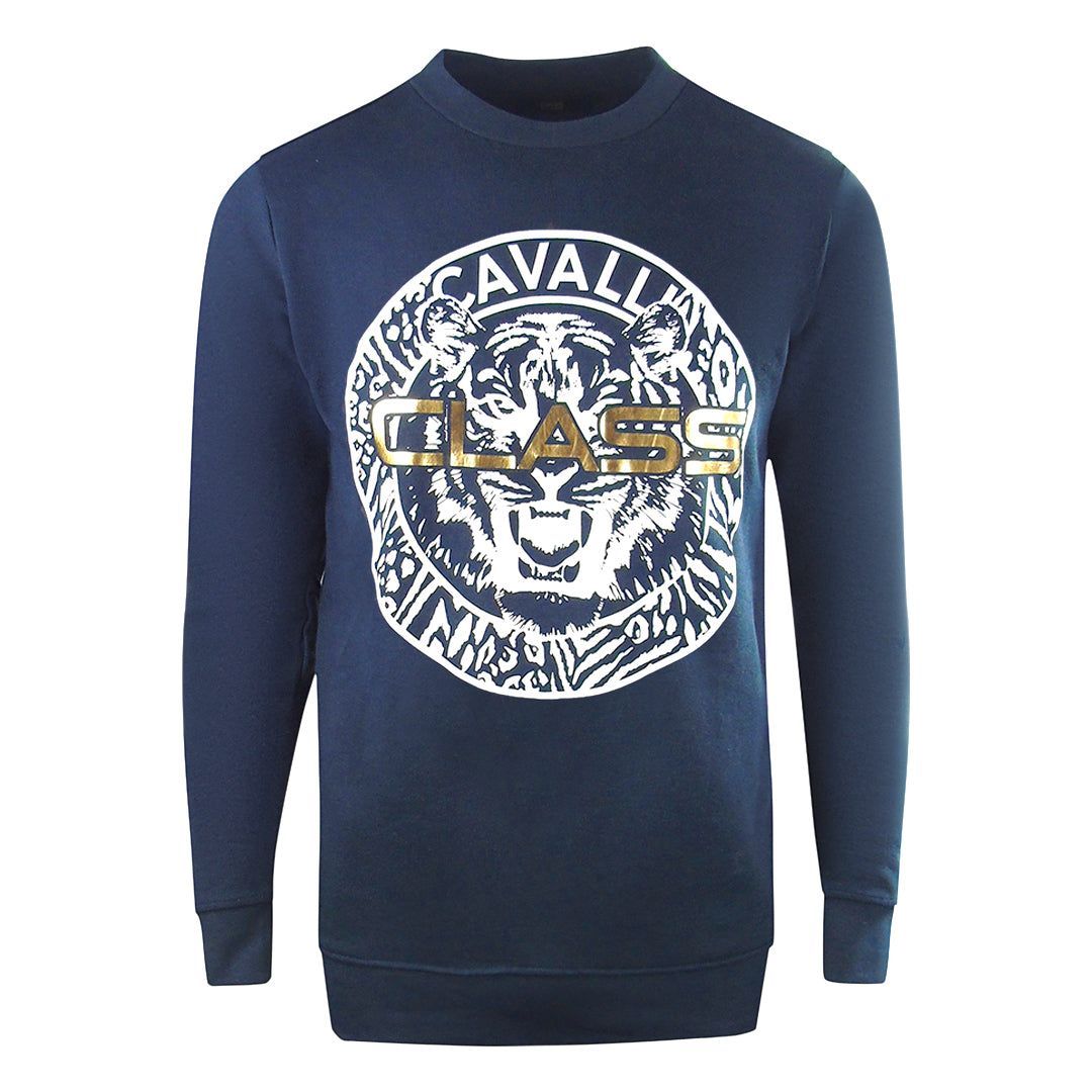 Marineblaues Sweatshirt mit Grafikprint