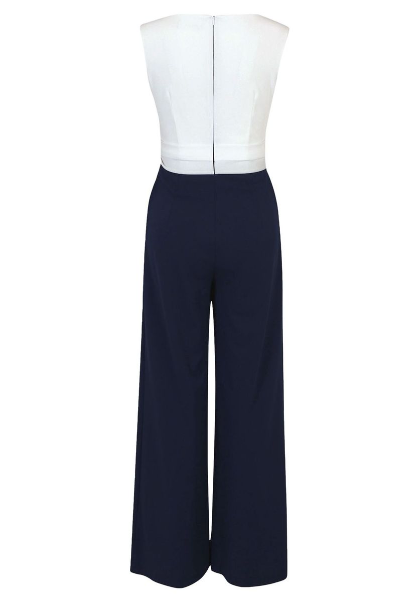 Eleganter, zweifarbiger Jumpsuit mit weitem Bein
