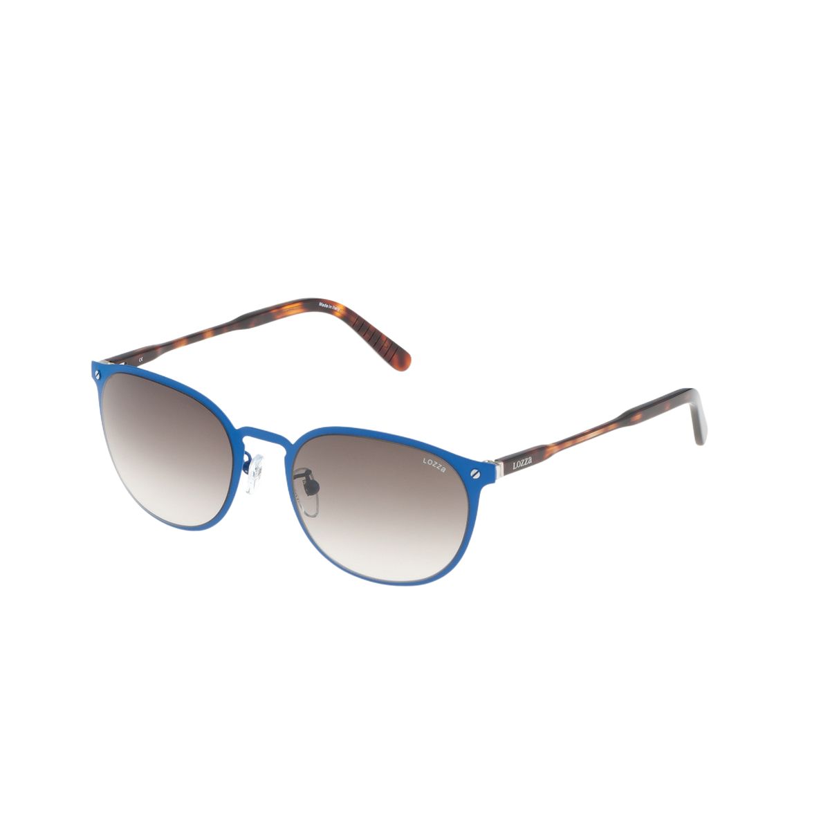 Runde Sonnenbrille mit Schildpattbügeln