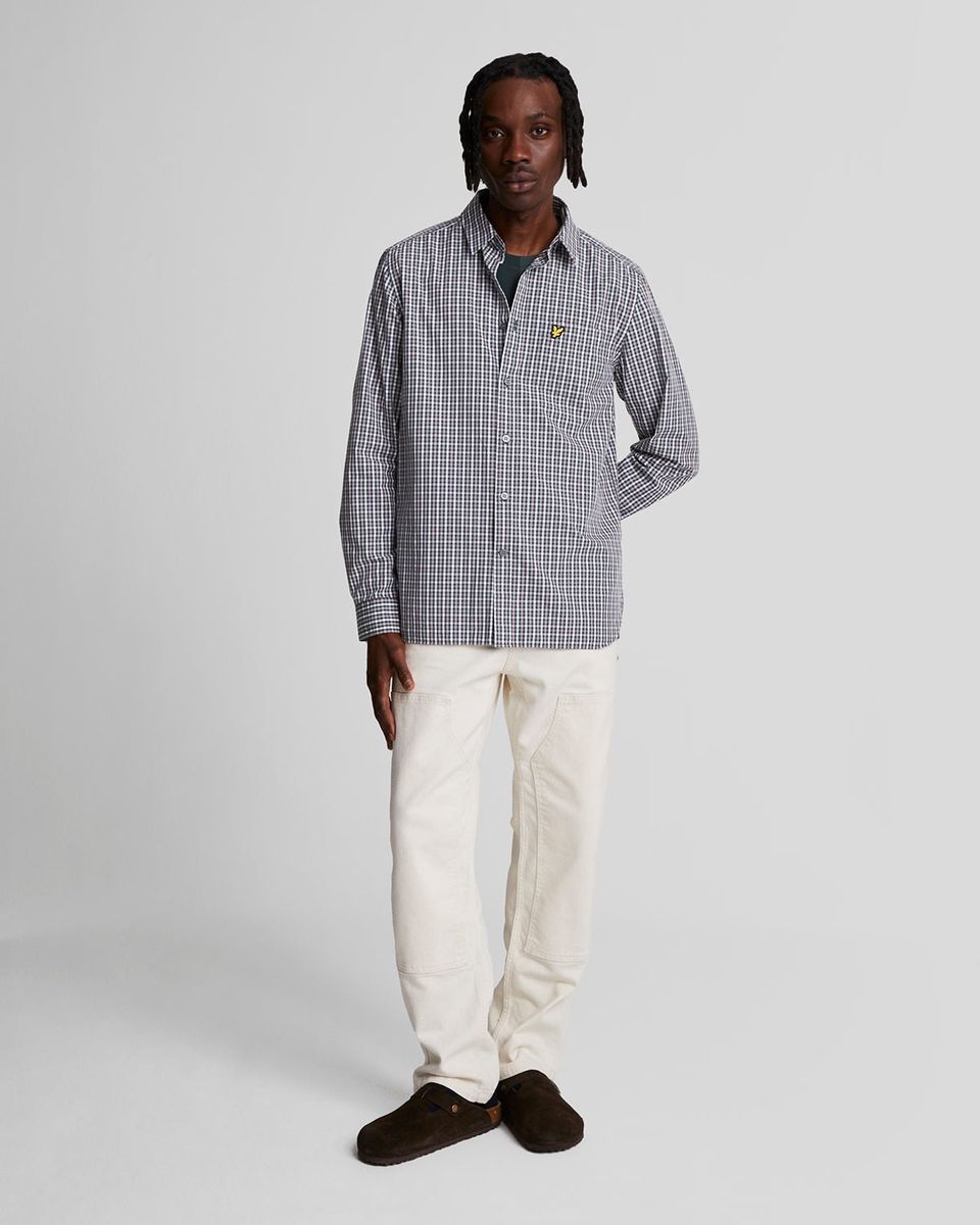 Klassisches Gingham-Hemd mit Knopfleiste