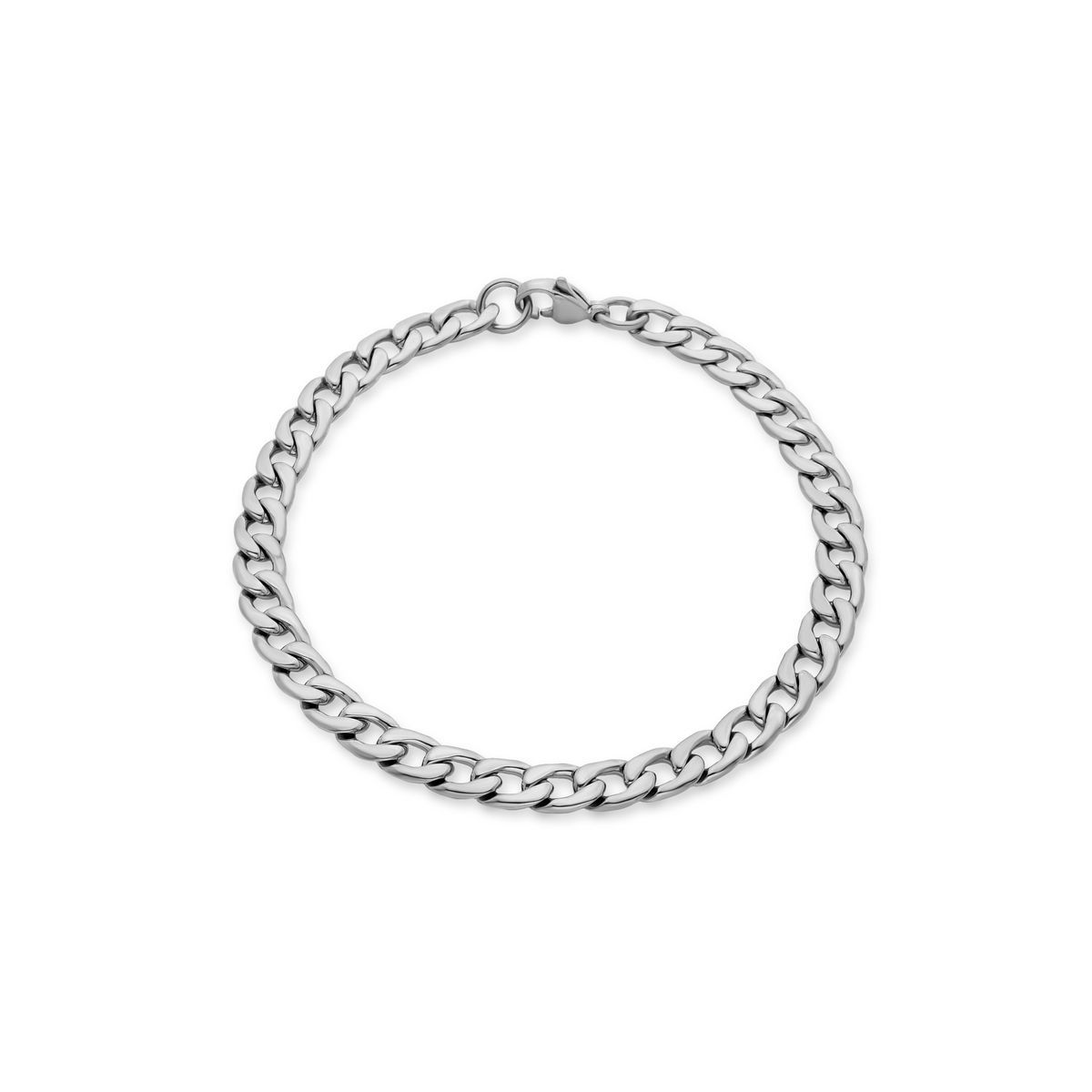 Silberfarbenes Panzerketten-Armband