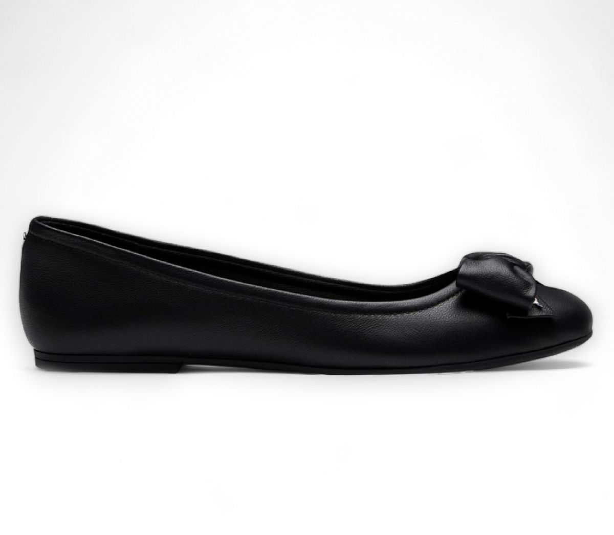 Schwarze Ballerinas aus Leder mit Schleife