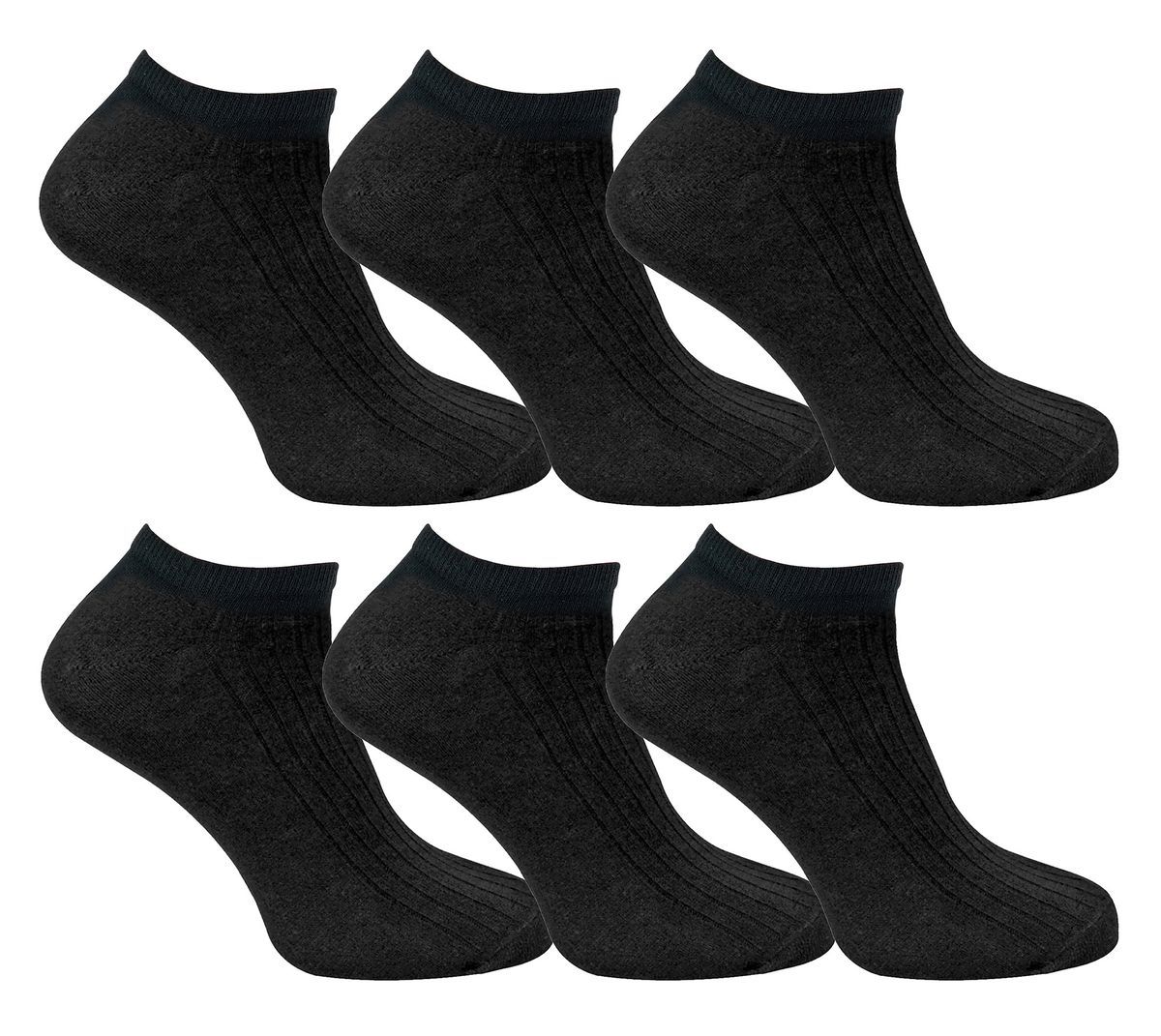 Kinder 100% Baumwolle Knöchel Socken | Sock Snob | Low Cut Trainer Socken für Jungen & Mädchen - Schwarz